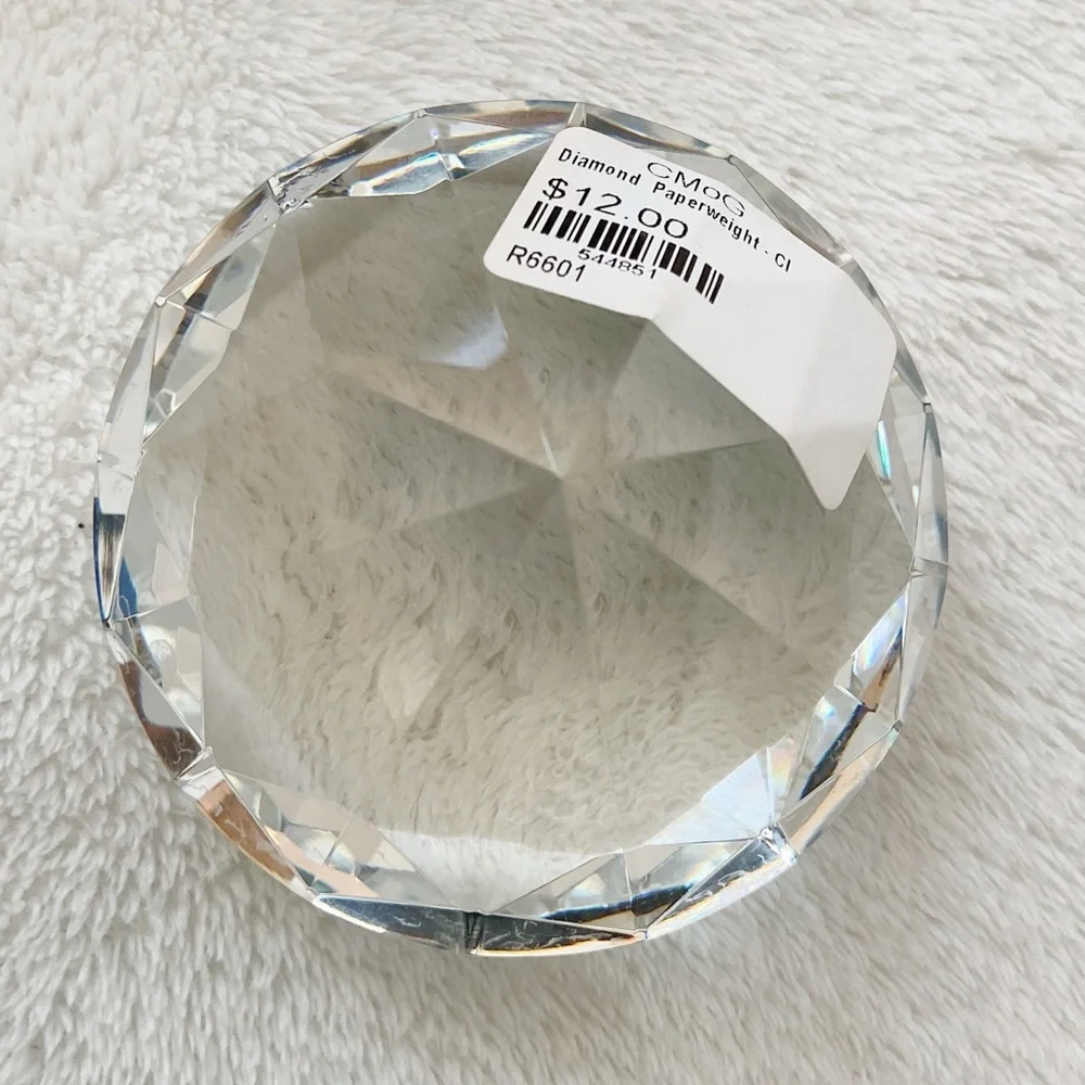 Corning Museum of Glass Diamond-Shaped Crystal Paperweight 3” NWT